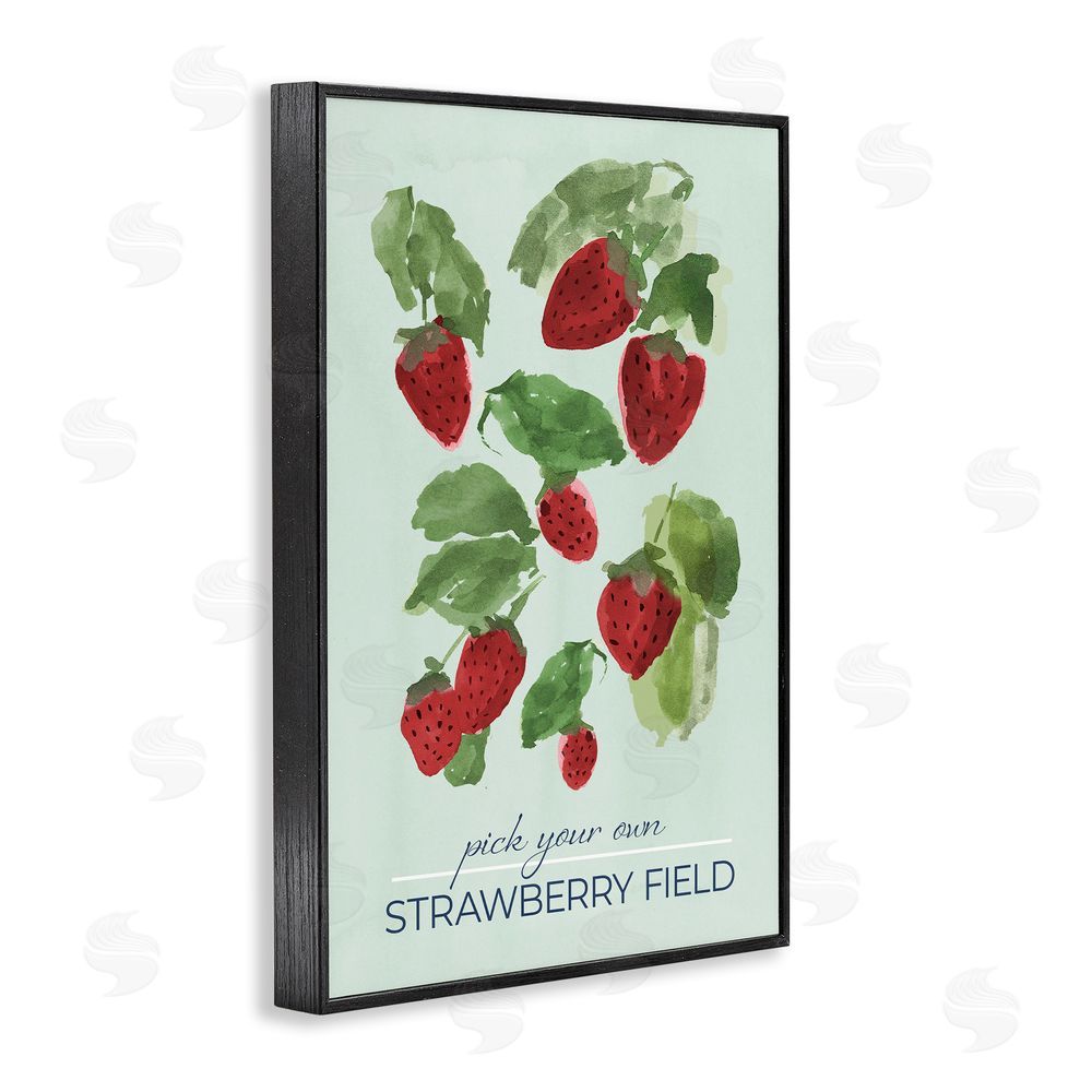 Sundance Graphics Strawberry Field Pick Your Own Black Framed Giclee Wall Art Print