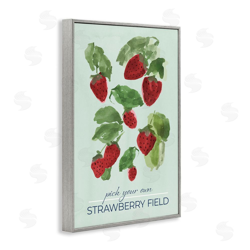 Sundance Graphics Strawberry Field Pick Your Own Gray Framed Giclee Wall Art Print