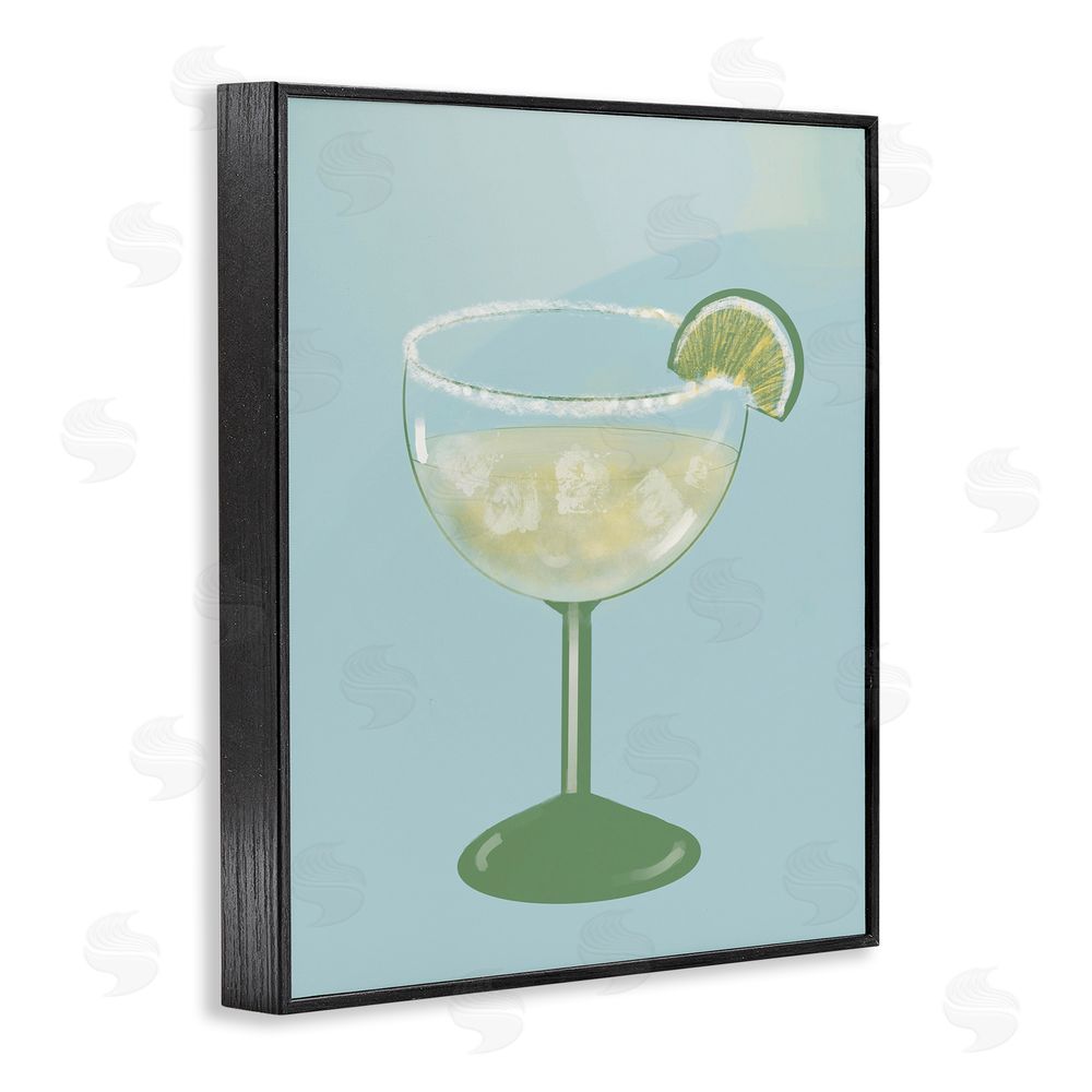 Sundance Graphics Margarita Glass over Blue Black Framed Giclee Wall Art Print