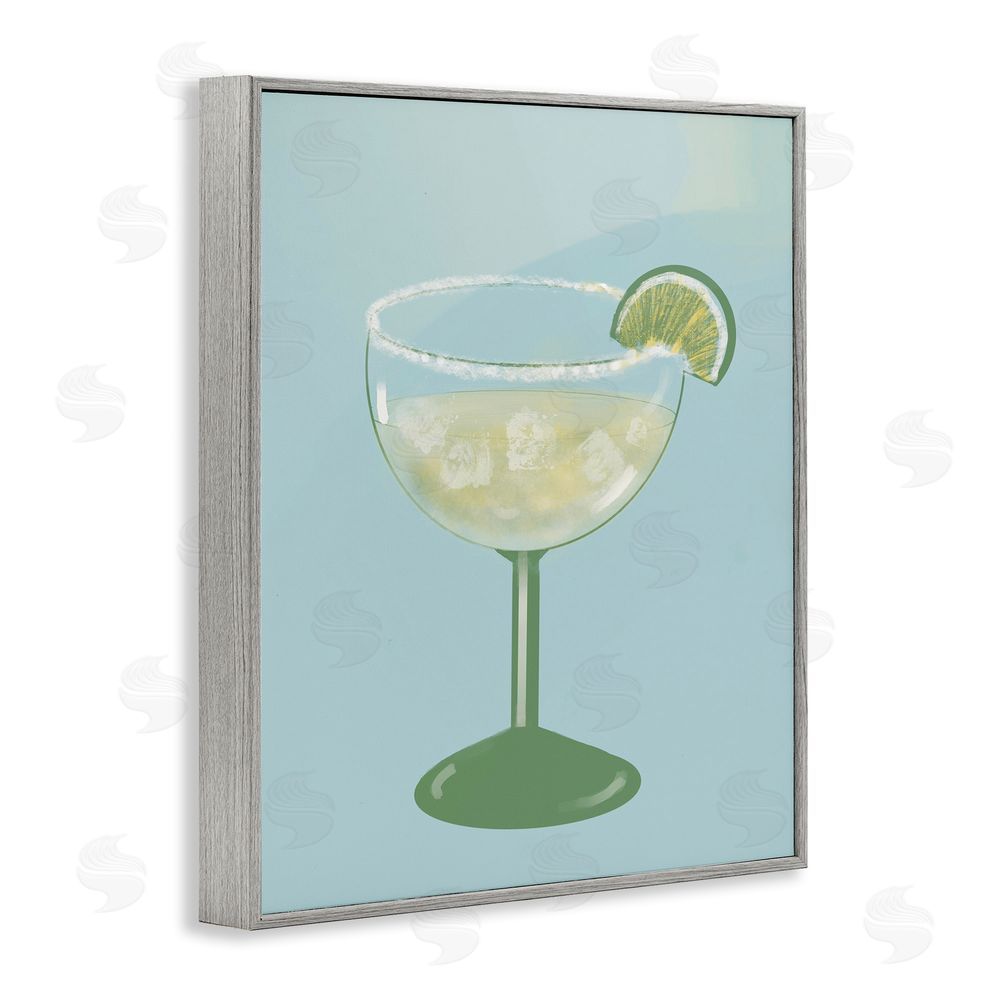 Sundance Graphics Margarita Glass over Blue Gray Framed Giclee Wall Art Print