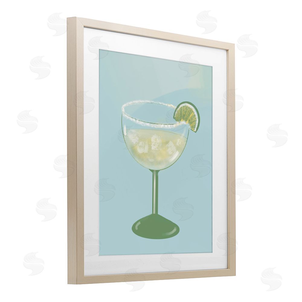 Sundance Graphics Margarita Glass over Blue Birch Framed Print Under Glass Wall Art