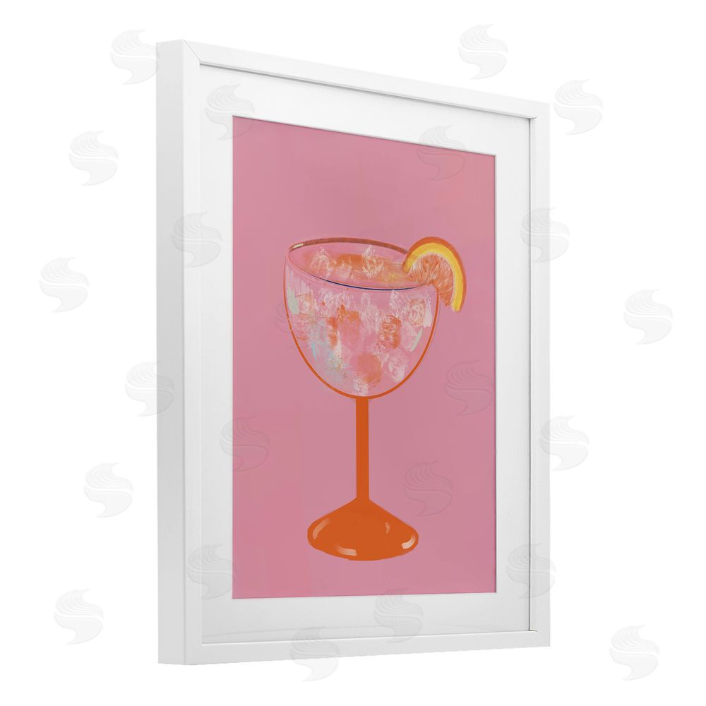 Sundance Graphics Paloma Glass over Pink White Framed Print Under Glass Wall Art