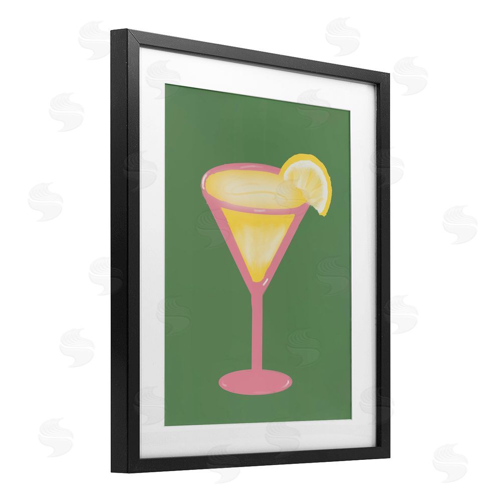 Sundance Graphics Lemon Drop Glass over Green Black Framed Print Under Glass Wall Art