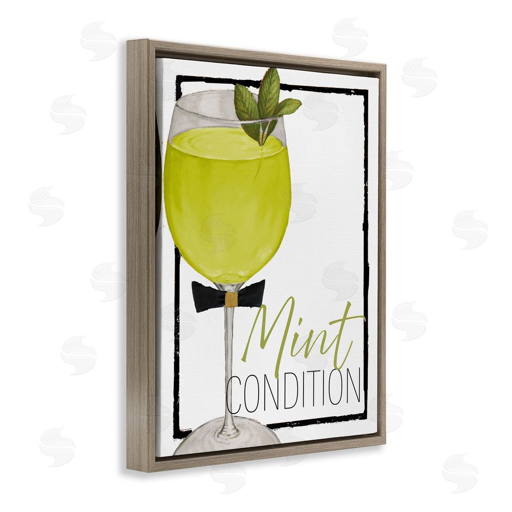 Sundance Graphics Mint Condition Cocktail Brown Floating Frame Canvas Wall Art Print