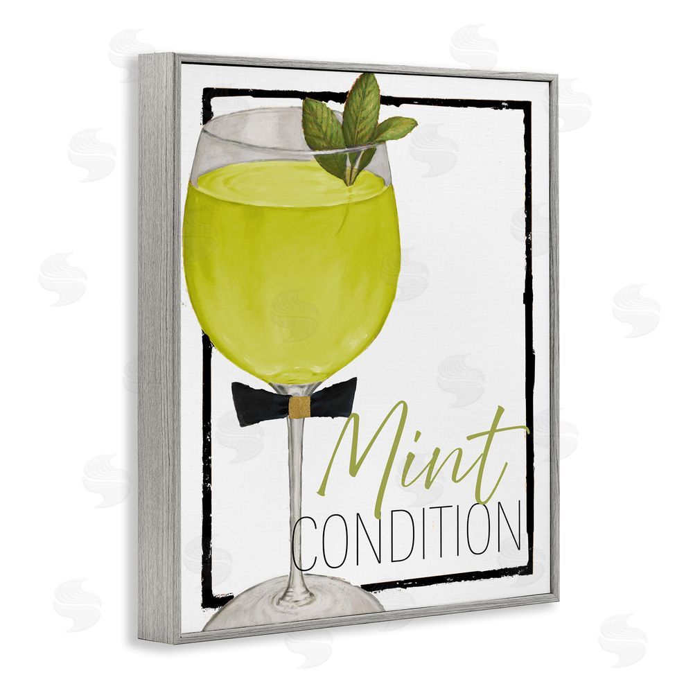 Sundance Graphics Mint Condition Cocktail Gray Framed Giclee Wall Art Print