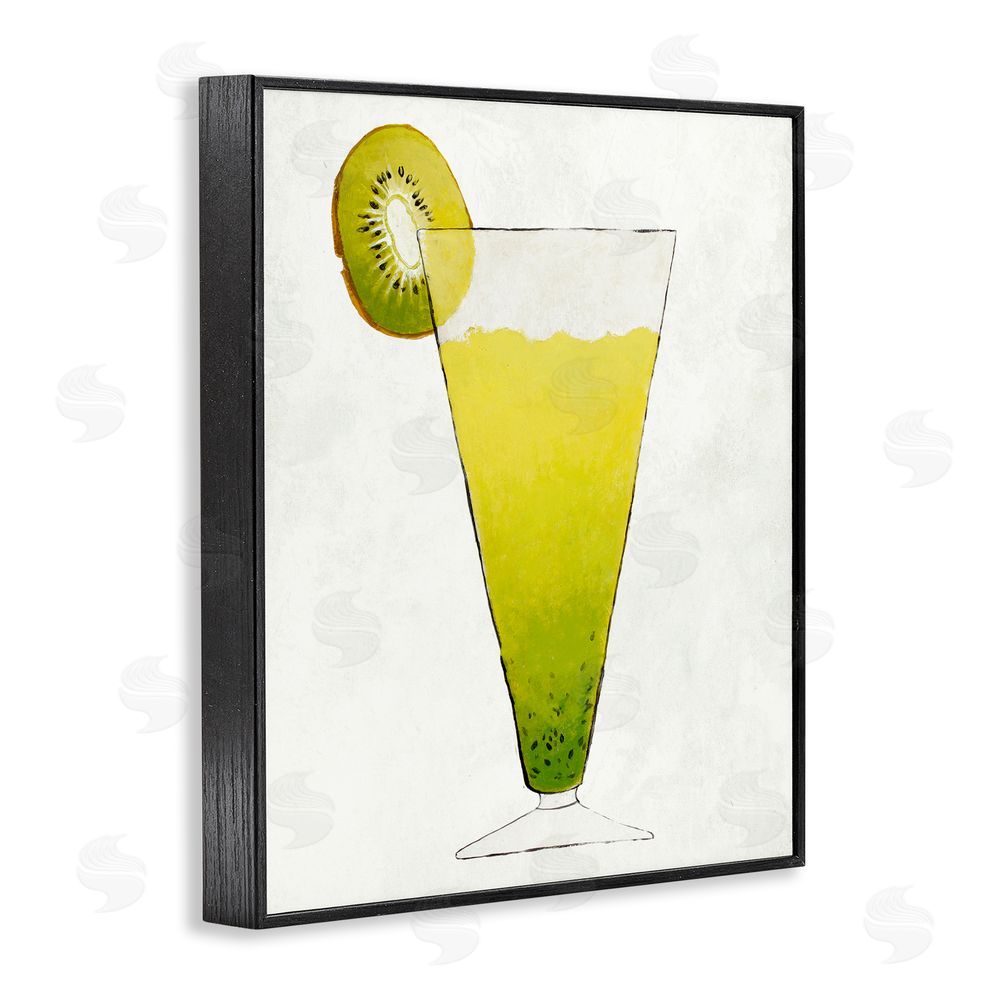 Sundance Graphics Summer Cocktail Kiwi Slice Black Framed Giclee Wall Art Print