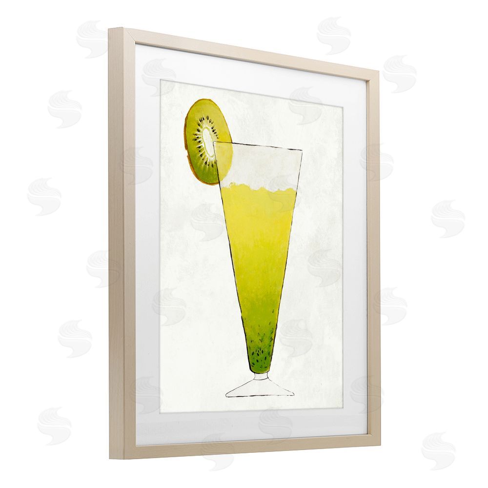 Sundance Graphics Summer Cocktail Kiwi Slice Birch Framed Print Under Glass Wall Art