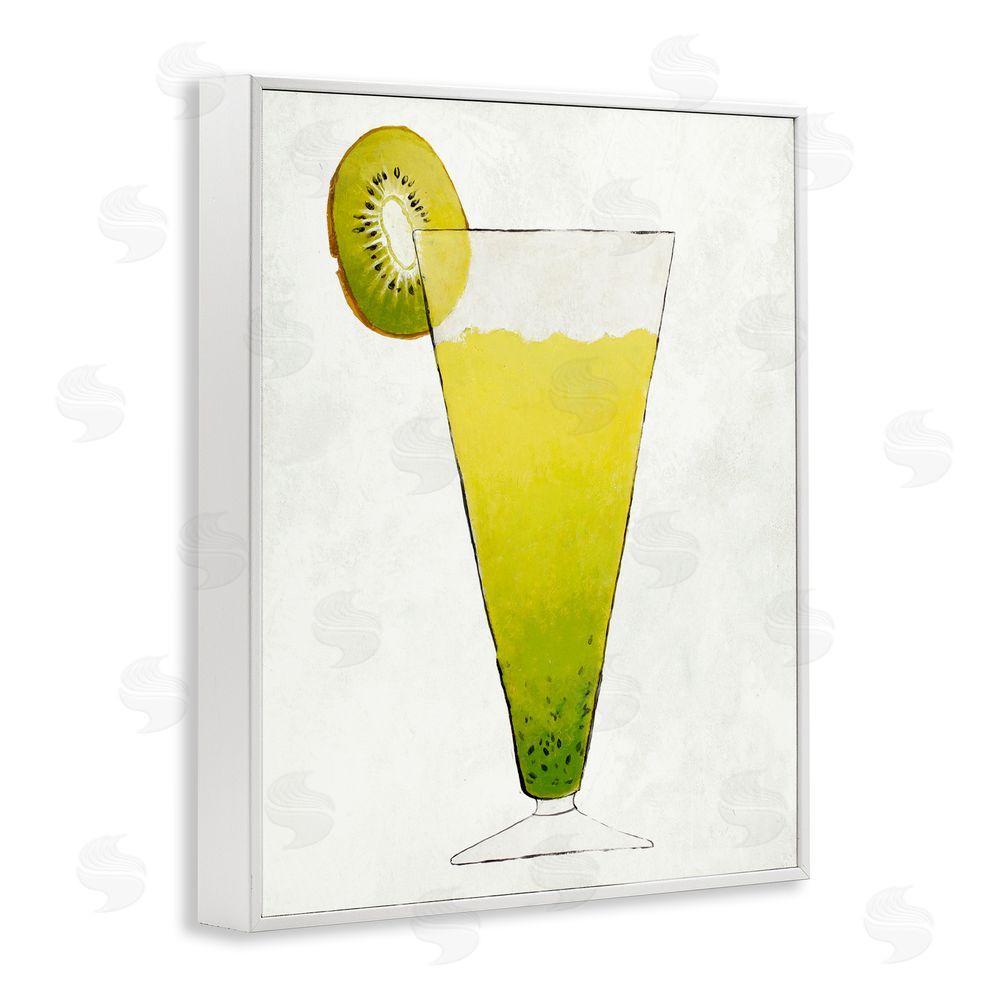 Sundance Graphics Summer Cocktail Kiwi Slice White Framed Giclee Wall Art Print