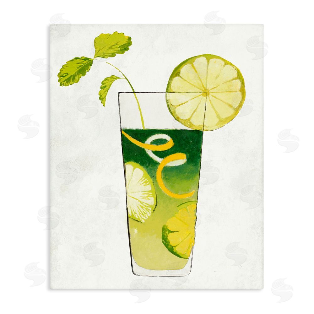 Sundance Graphics Summer Cocktail Lime Mint Canvas Wall Art Print