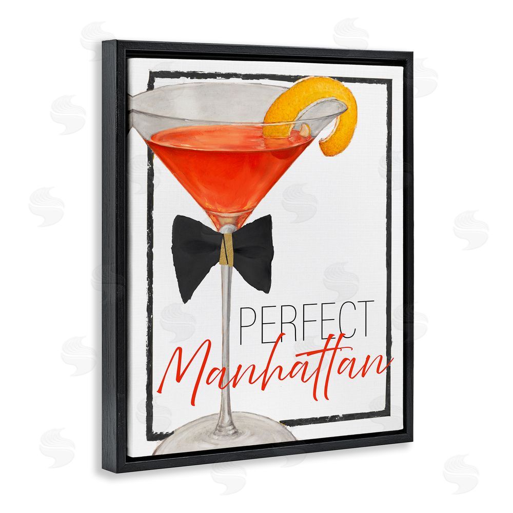 Sundance Graphics Perfect Manhattan Cocktail Black Floating Frame Canvas Wall Art Print