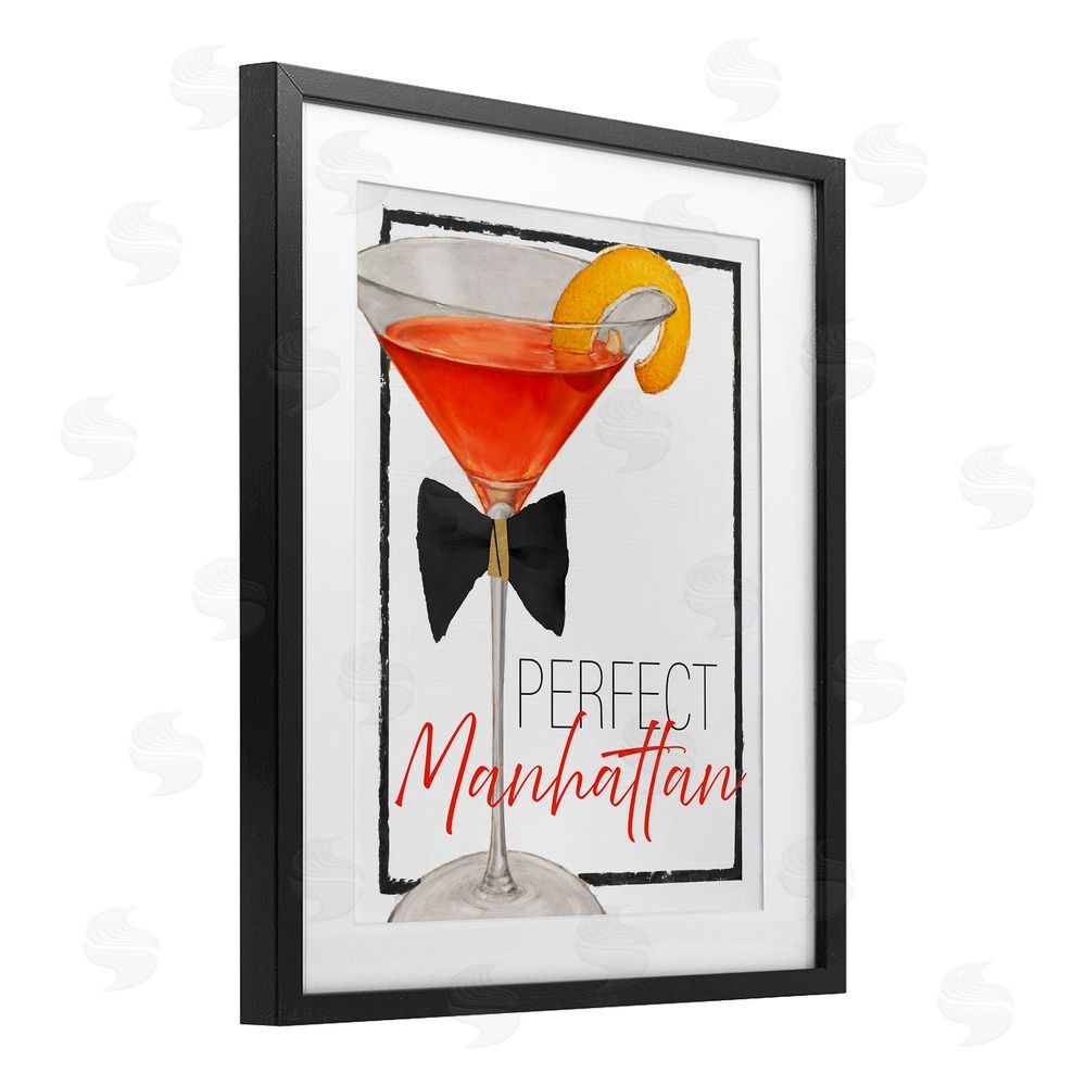 Sundance Graphics Perfect Manhattan Cocktail Black Framed Print Under Glass Wall Art