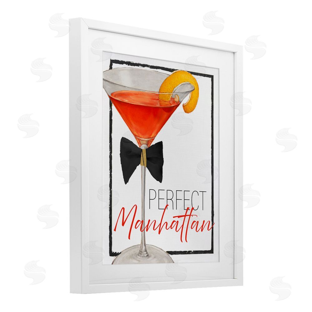 Sundance Graphics Perfect Manhattan Cocktail White Framed Print Under Glass Wall Art