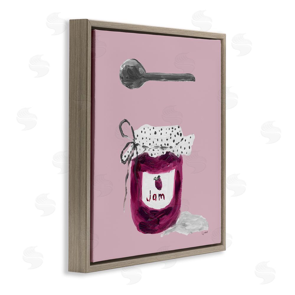Sundance Graphics Jam Jar over Blush Brown Floating Frame Canvas Wall Art Print