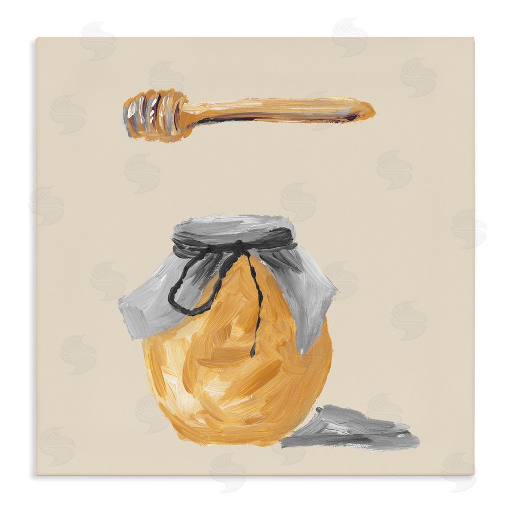 Sundance Graphics Honey Jar over Tan Canvas Wall Art Print