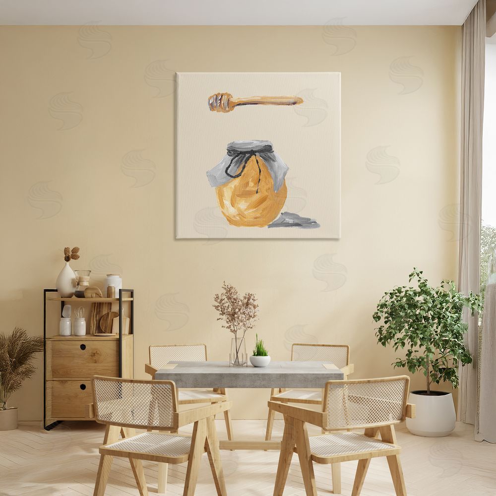 Sundance Graphics Honey Jar over Tan Canvas Wall Art Print in Room