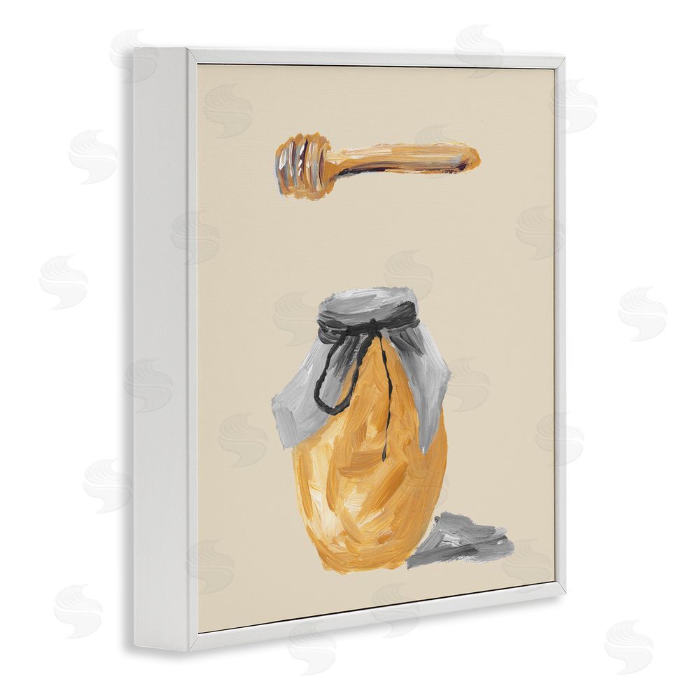 Sundance Graphics Honey Jar over Tan White Framed Giclee Wall Art Print