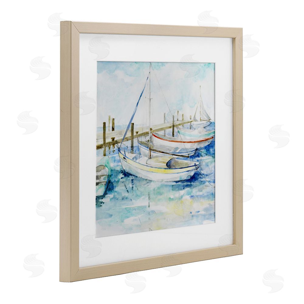Sundance Graphics Docked Sails on Stormy Seas Birch Framed Print Under Glass Wall Art