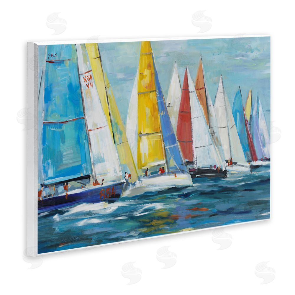 Sundance Graphics Colorful Sails Coastal Scene Wall Plaque Printed Art