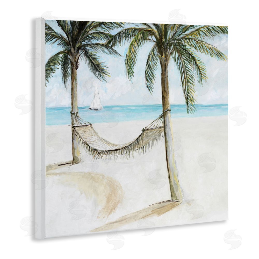 Sundance Graphics Beach Hammock Coastal Scene Wall Plaque Printed Art