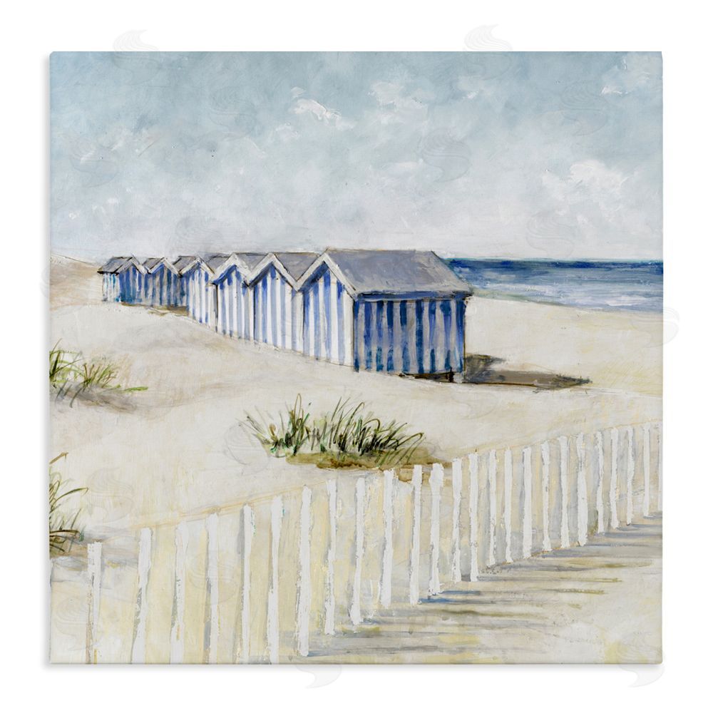 Sundance Graphics Vintage Coastline Nautical Shacks Canvas Wall Art Print