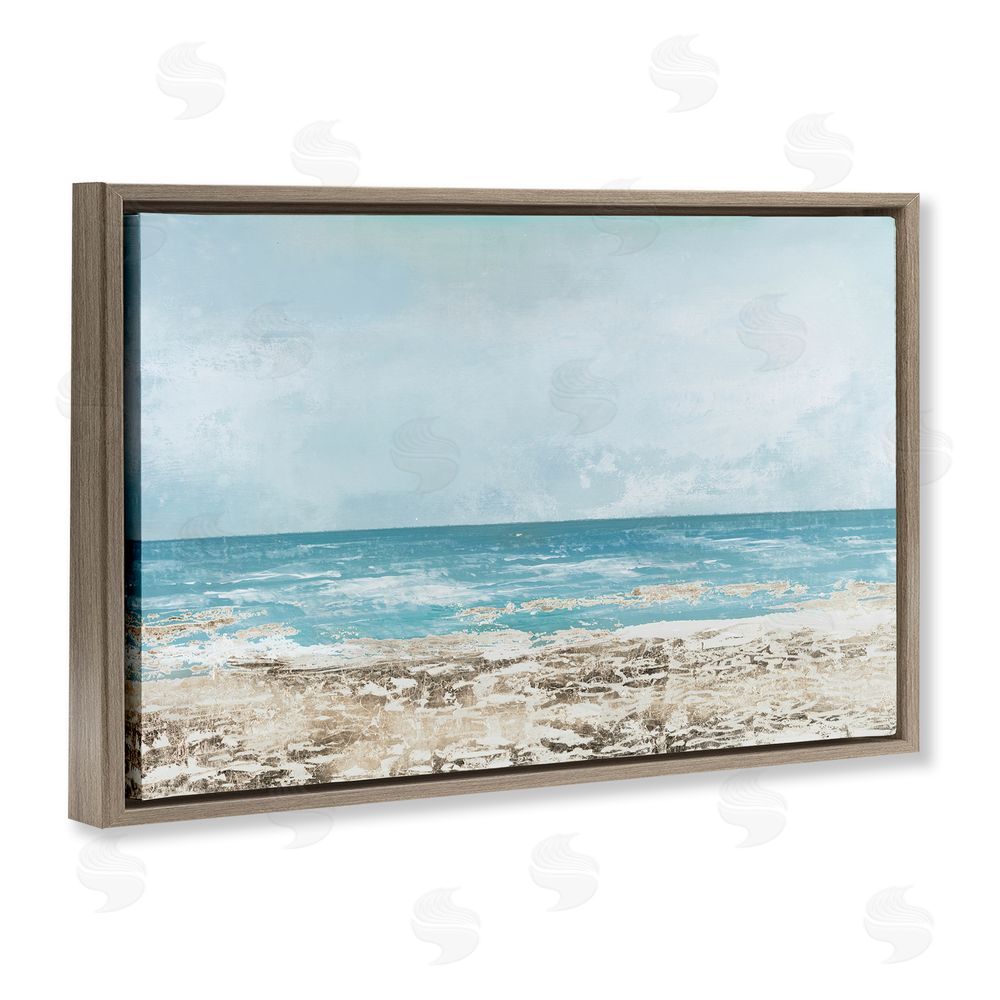Sundance Graphics Peaceful Mood Coastal Scene Brown Floating Frame Canvas Wall Art Print