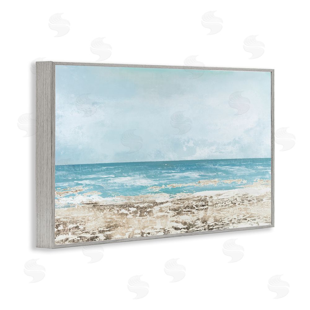 Sundance Graphics Peaceful Mood Coastal Scene Gray Framed Giclee Wall Art Print