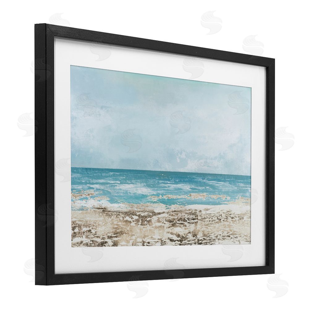 Sundance Graphics Peaceful Mood Coastal Scene Black Framed Print Under Glass Wall Art