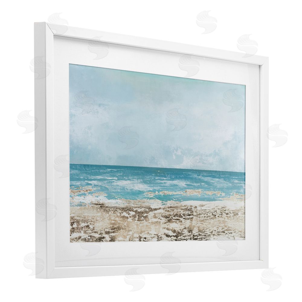 Sundance Graphics Peaceful Mood Coastal Scene White Framed Print Under Glass Wall Art