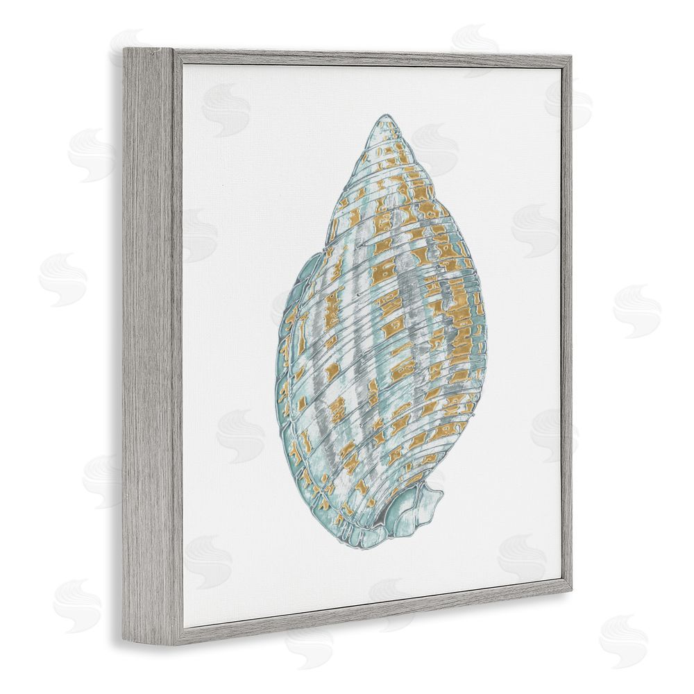 Sundance Graphics Regal Shells Spiral Gray Framed Giclee Wall Art Print
