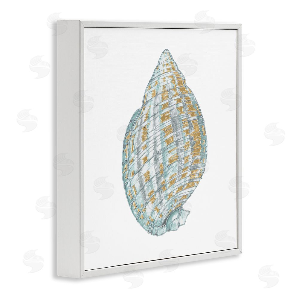 Sundance Graphics Regal Shells Spiral White Framed Giclee Wall Art Print
