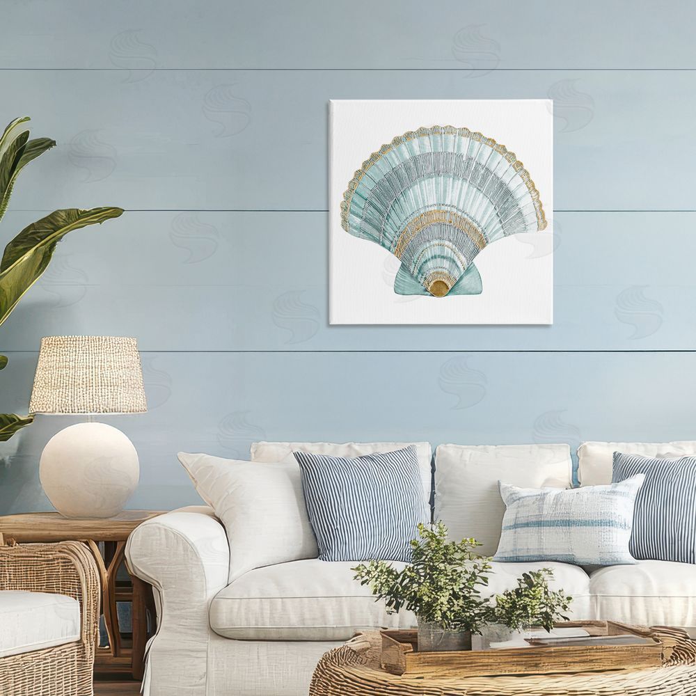 Sundance Graphics Regal Shells Scallop Canvas Wall Art Print in Room