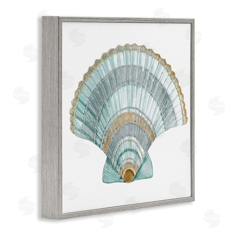 Sundance Graphics Regal Shells Scallop Gray Framed Giclee Wall Art Print