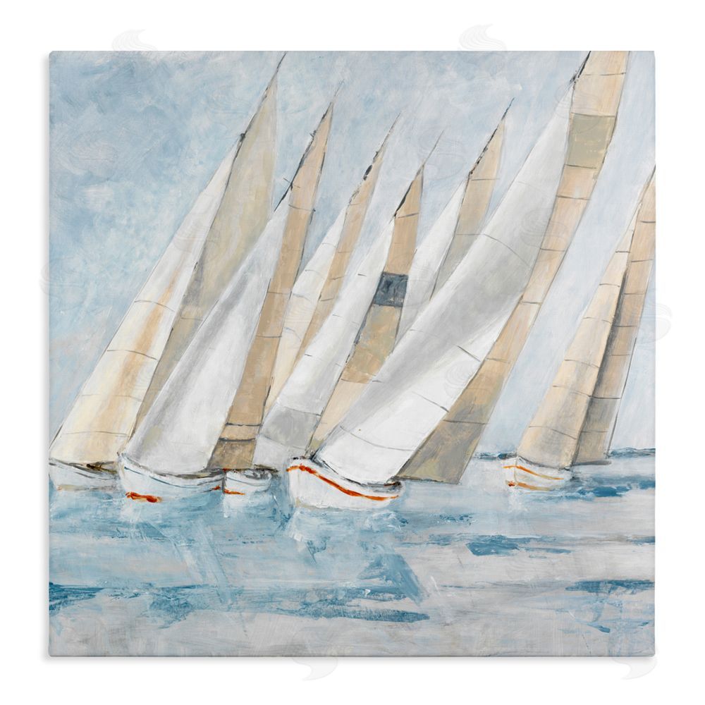 Sundance Graphics Sailboat Regatta Coastal Scene Canvas Wall Art Print