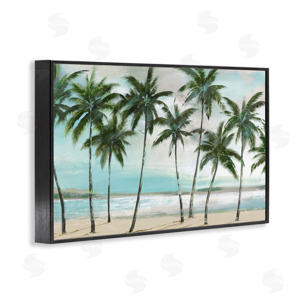 Sundance Graphics Palms in A Row Coastal Black Framed Giclee Wall Art Print