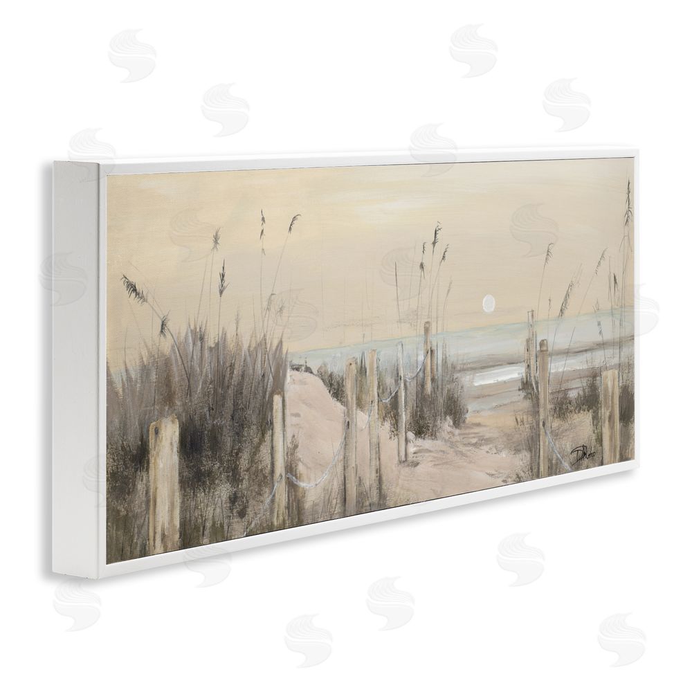 Sundance Graphics White Moon Over Ocean White Framed Giclee Wall Art Print