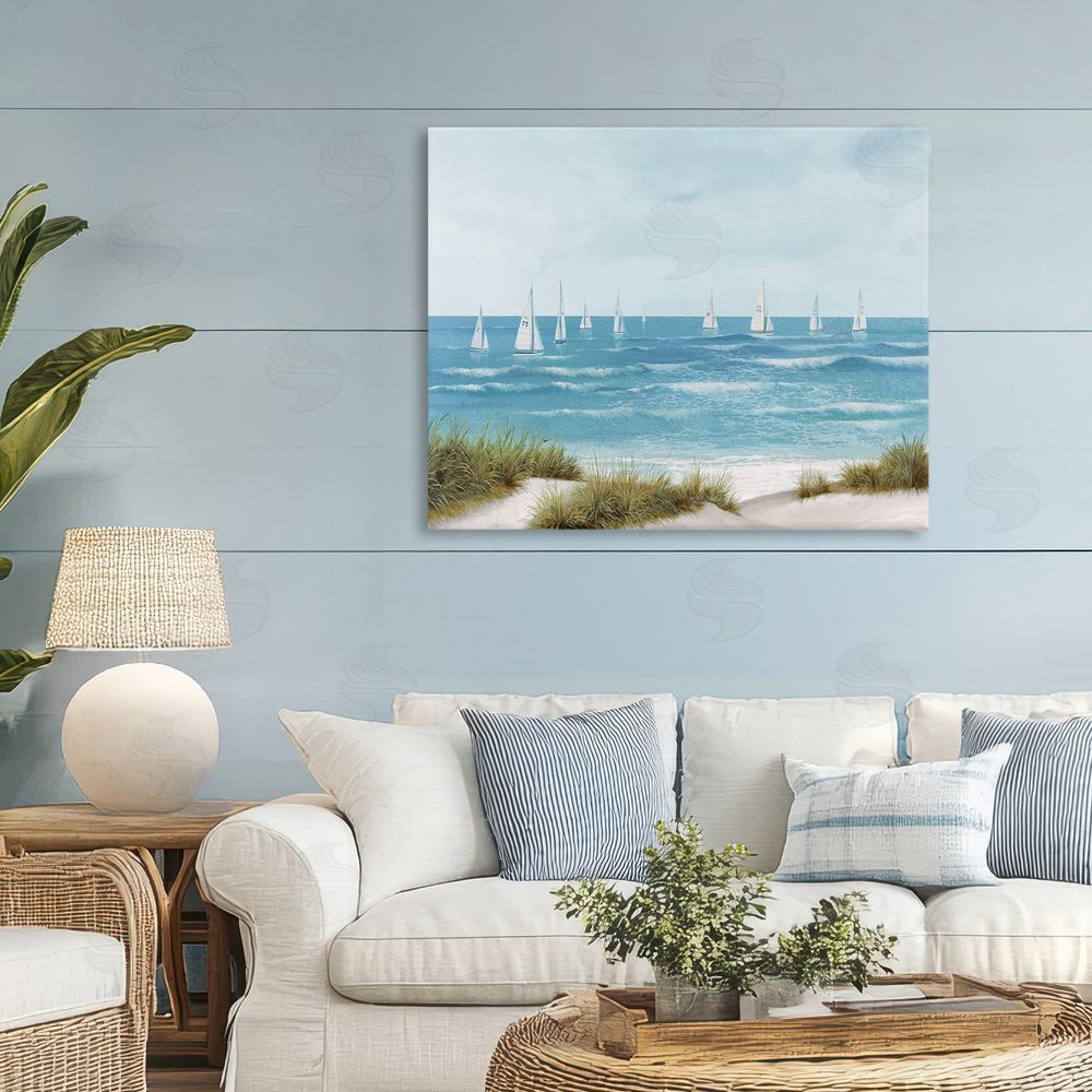 Sundance Graphics Sail Away Seaside Boats Canvas Wall Art Print in Room