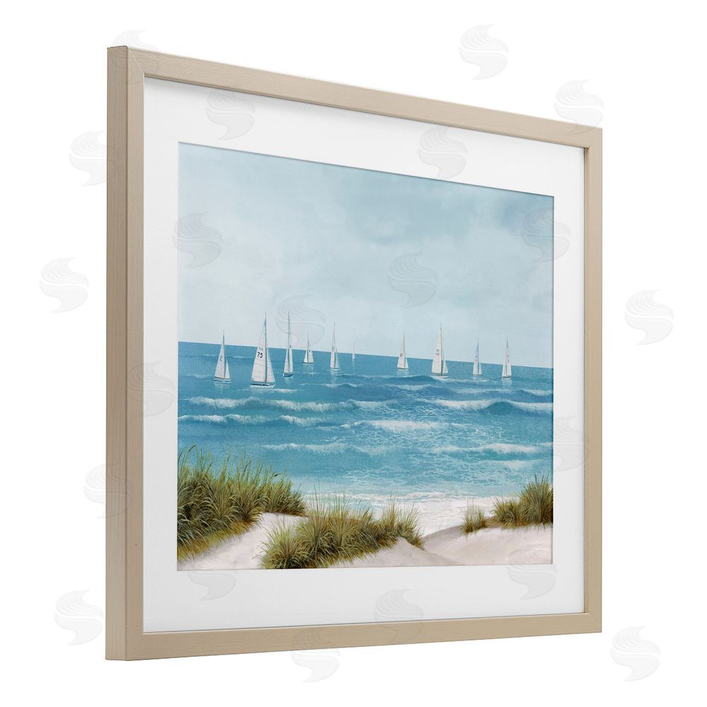 Sundance Graphics Sail Away Seaside Boats Birch Framed Print Under Glass Wall Art