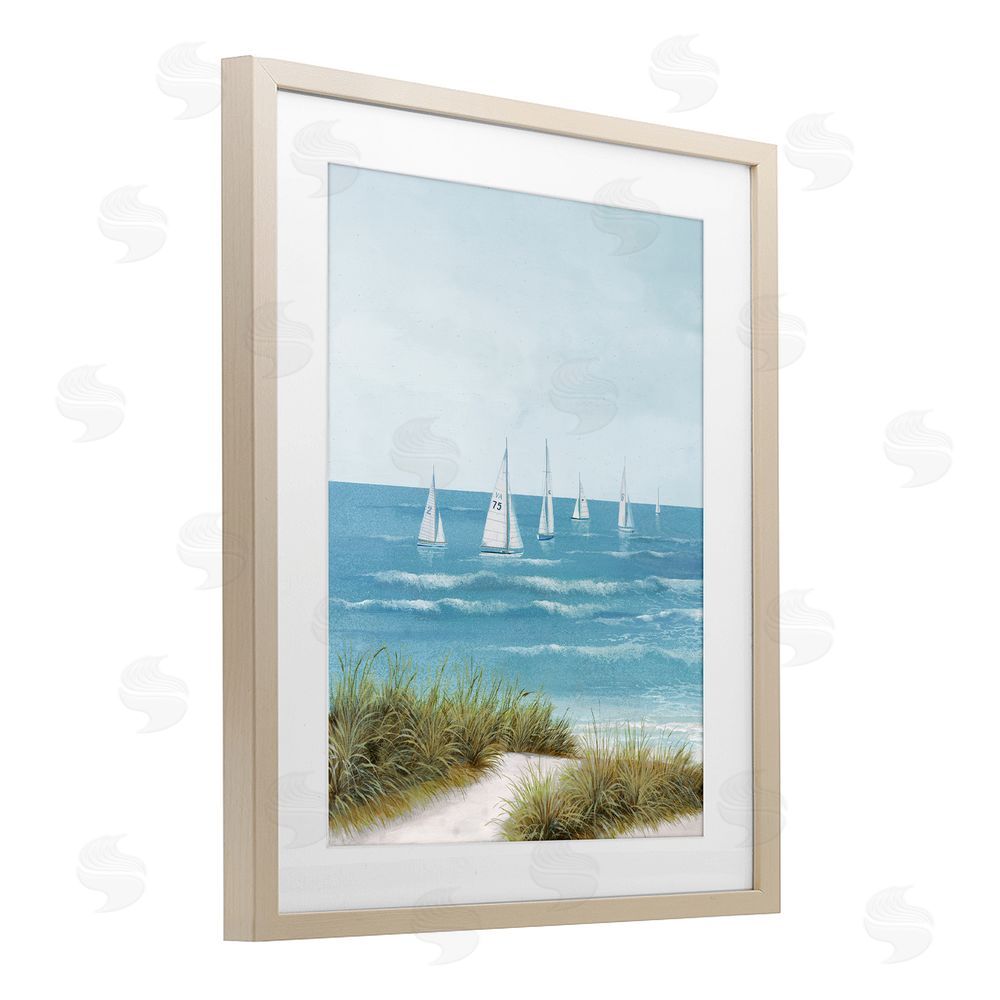 Sundance Graphics Sail Away Beach Seascape Birch Framed Print Under Glass Wall Art