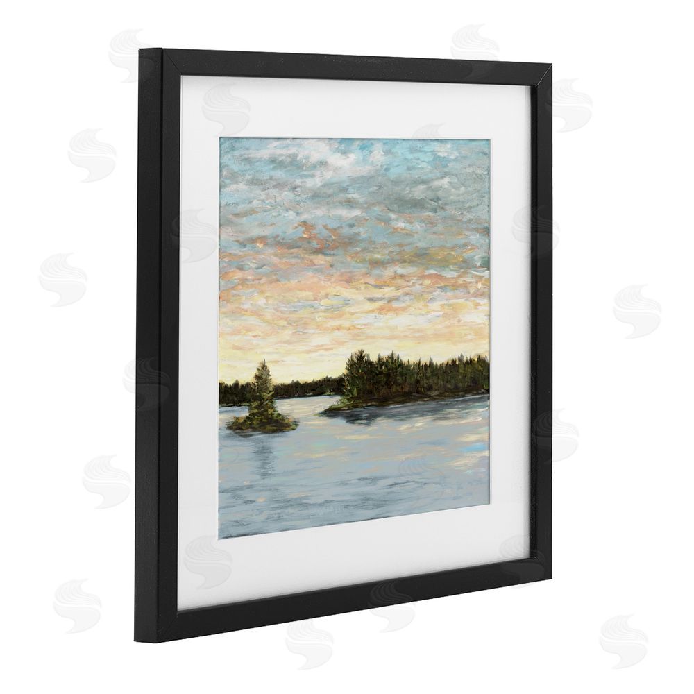 Sundance Graphics Lake Shore at Sundown Black Framed Print Under Glass Wall Art
