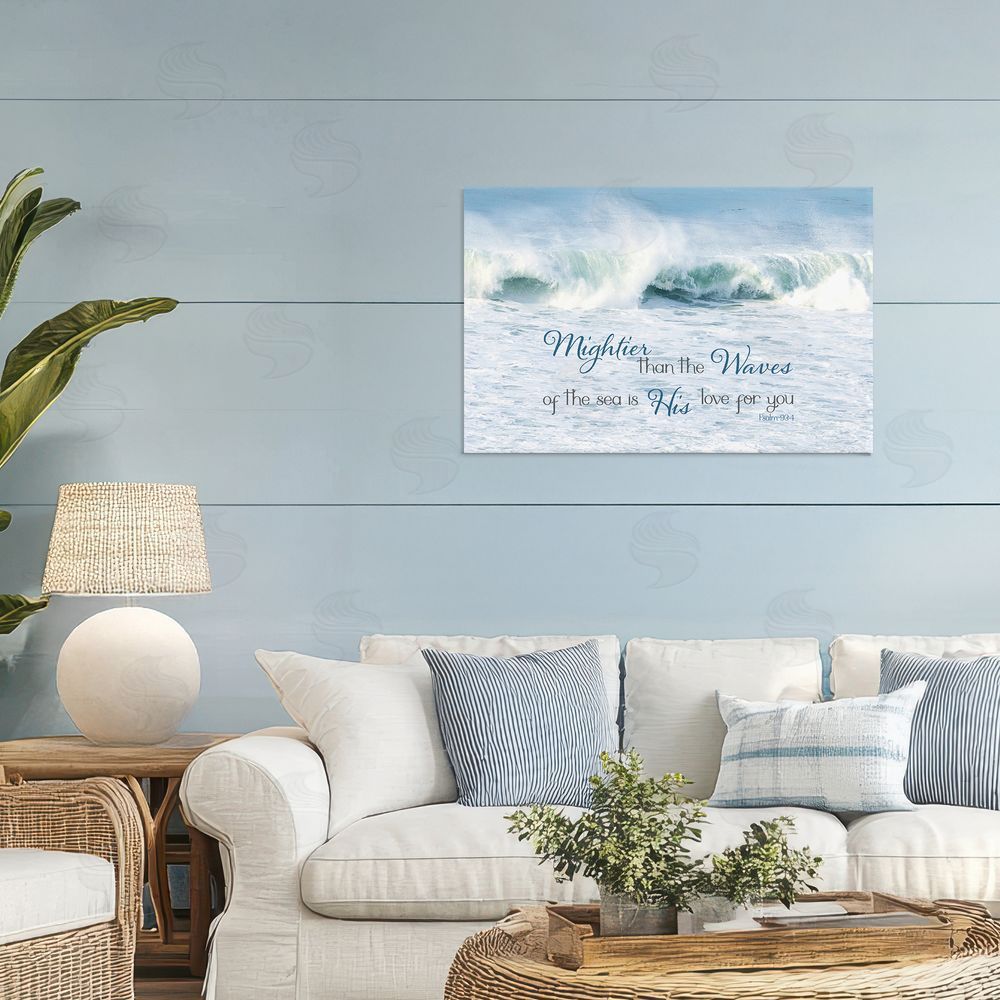 Sundance Graphics Mightier Than The Waves Canvas Wall Art Print in Room