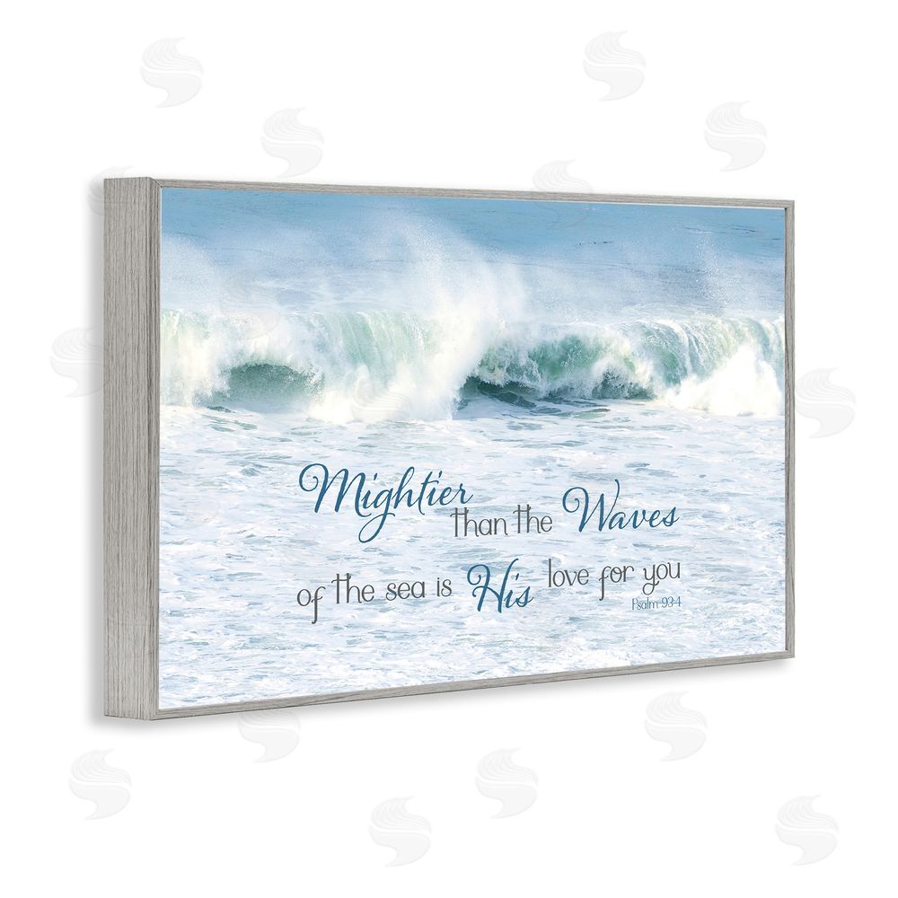 Sundance Graphics Mightier Than The Waves Gray Framed Giclee Wall Art Print