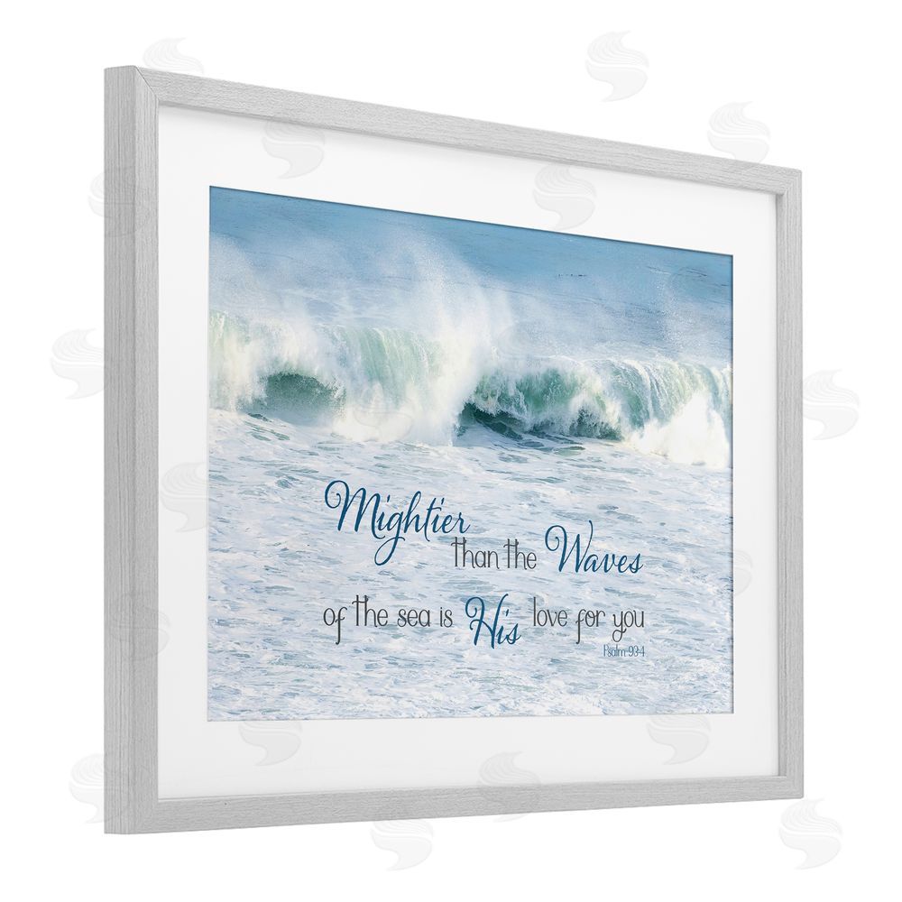 Sundance Graphics Mightier Than The Waves Gray Framed Print Under Glass Wall Art