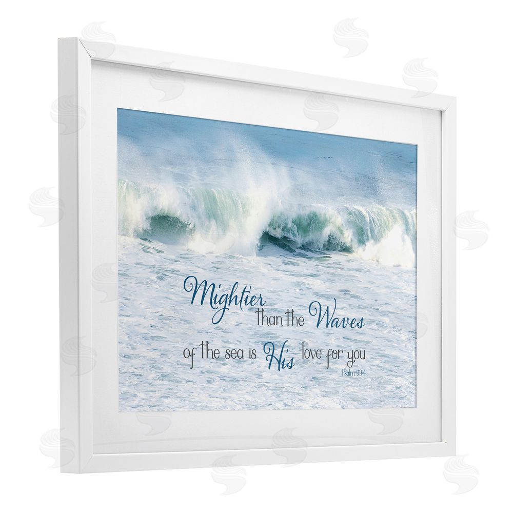 Sundance Graphics Mightier Than The Waves White Framed Print Under Glass Wall Art