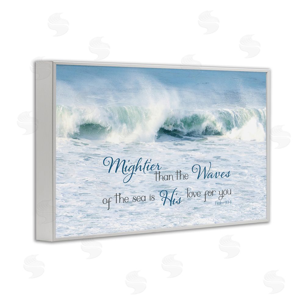 Sundance Graphics Mightier Than The Waves White Framed Giclee Wall Art Print