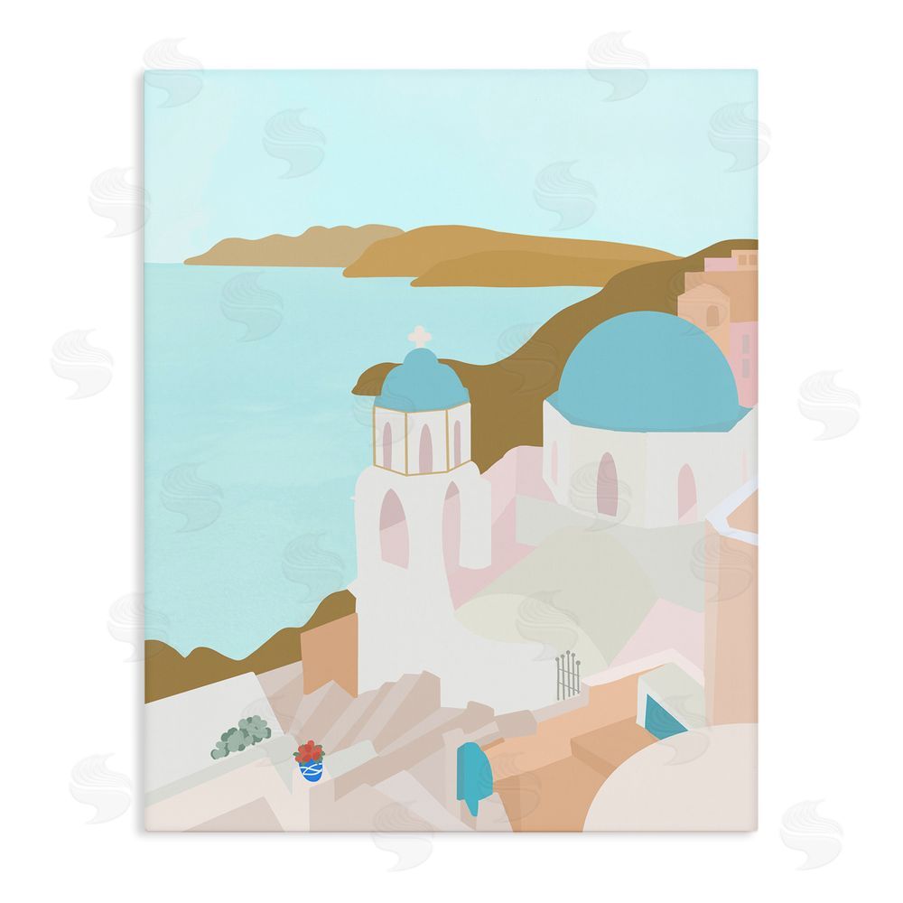 Sundance Graphics Coastal Santorini Vibes Canvas Wall Art Print