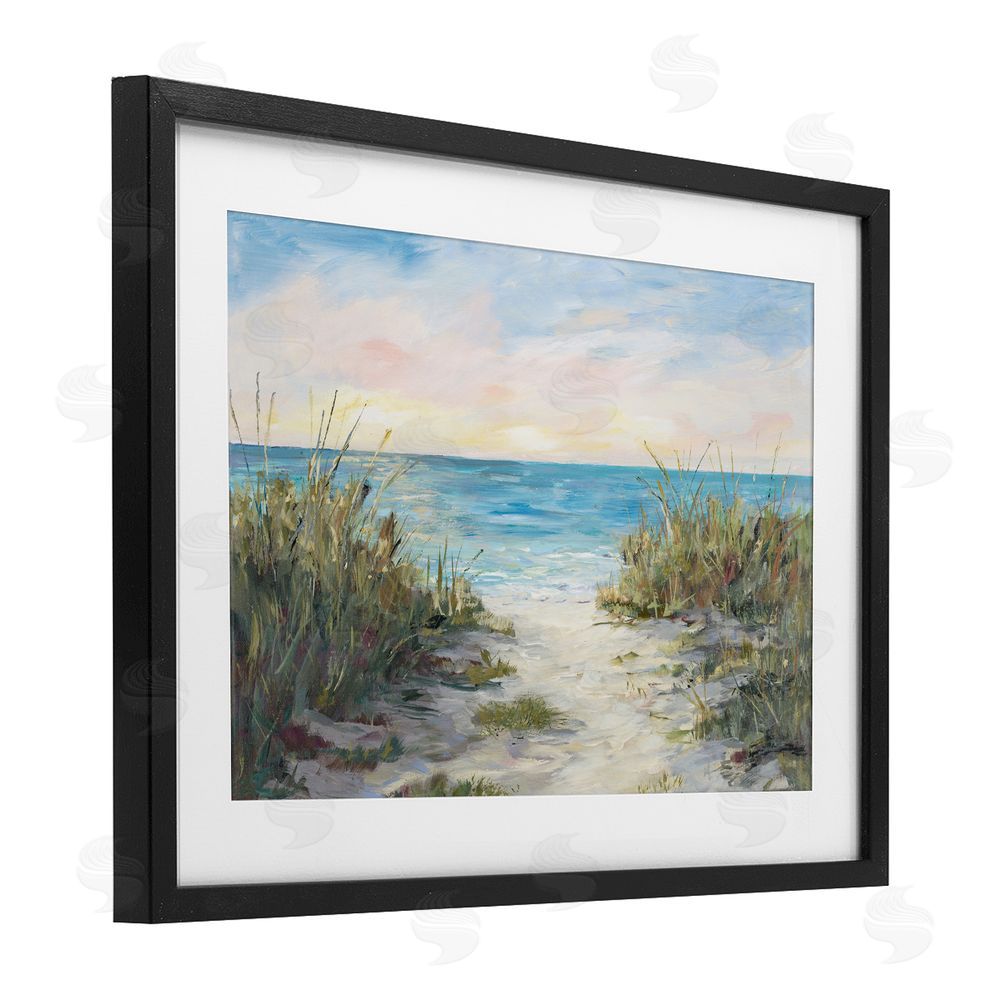 Sundance Graphics Walk To The Beach Black Framed Print Under Glass Wall Art
