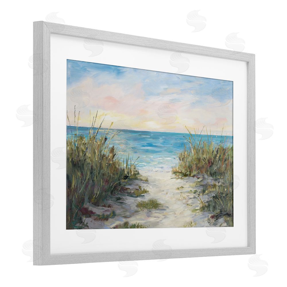 Sundance Graphics Walk To The Beach Gray Framed Print Under Glass Wall Art