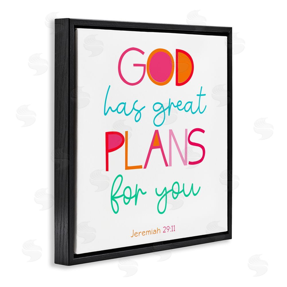 Sundance Graphics Whimsical God's Plans For You Black Floating Frame Canvas Wall Art Print