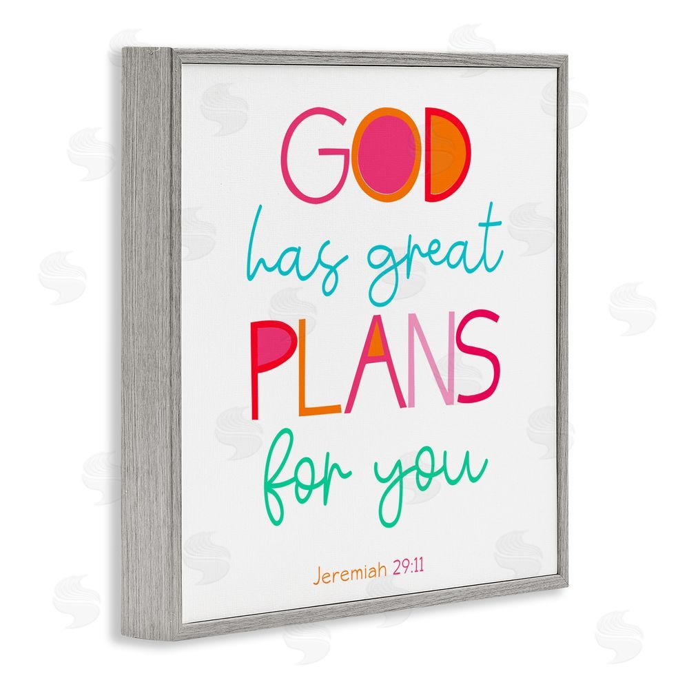 Sundance Graphics Whimsical God's Plans For You Gray Framed Giclee Wall Art Print