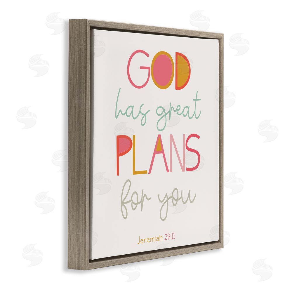 Sundance Graphics God's Plans For You Brown Floating Frame Canvas Wall Art Print